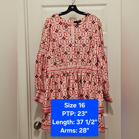 Eloquii Dresses & Skirts - Eloquii LS Mini V-Neck Geometric Print Dress, EUC, Size 16 (XL)